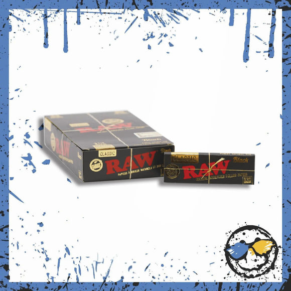 RAW Black Classic 1 1/4" Rolling Papers & Tips - Connoisseur Pack - Made In Spain